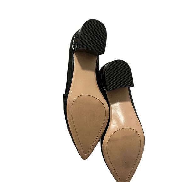Halogen Isabelle Pointed Toe Patent Leather Heeled Loafers Upper Block Heel Size - Picture 6 of 6